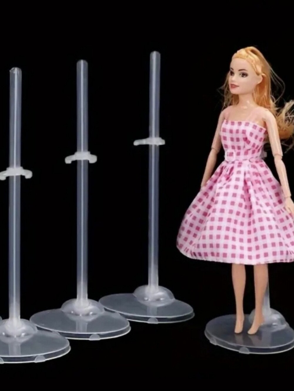 Adjustable Doll Stands - 3 Pack (White/Clear) Barbie Monster High Compatible New